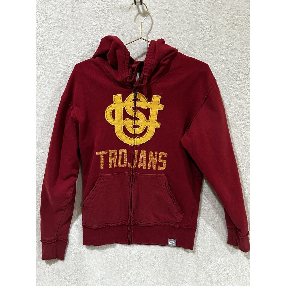 Nike USC Trojans Men's‎ Small Full Zip Hoodie Sweatshirt Dark Red Sportswear